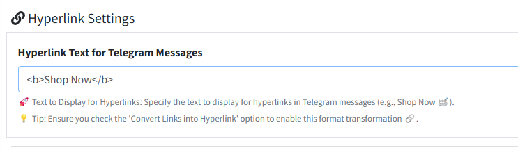 Bold Hyperlink in Telegram